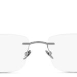 Rimless Wide Rectangle Eyeglasses