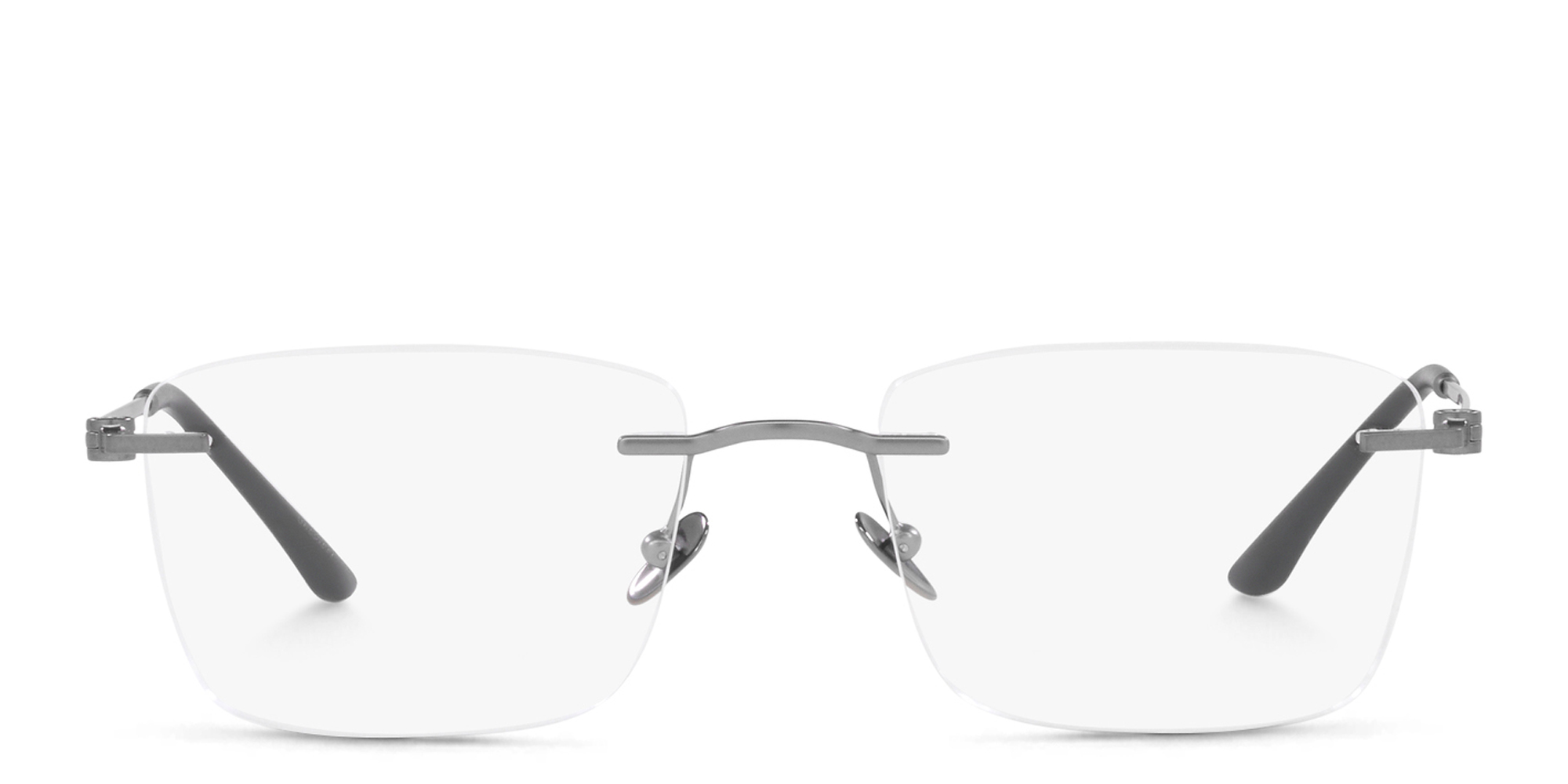 Rimless Wide Rectangle Eyeglasses