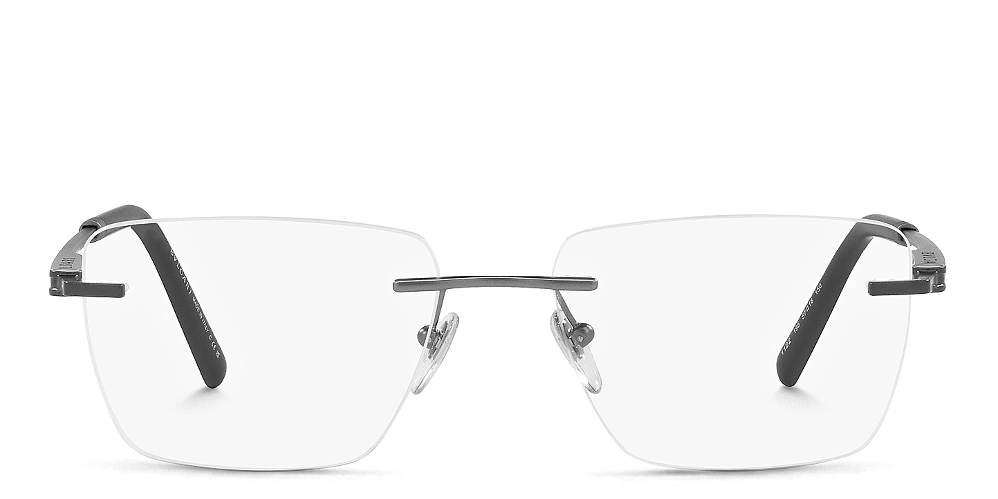 Rimless Wide Rectangle Eyeglasses
