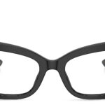 Rhinestone DG Motif Wide Cat-Eye Eyeglasses