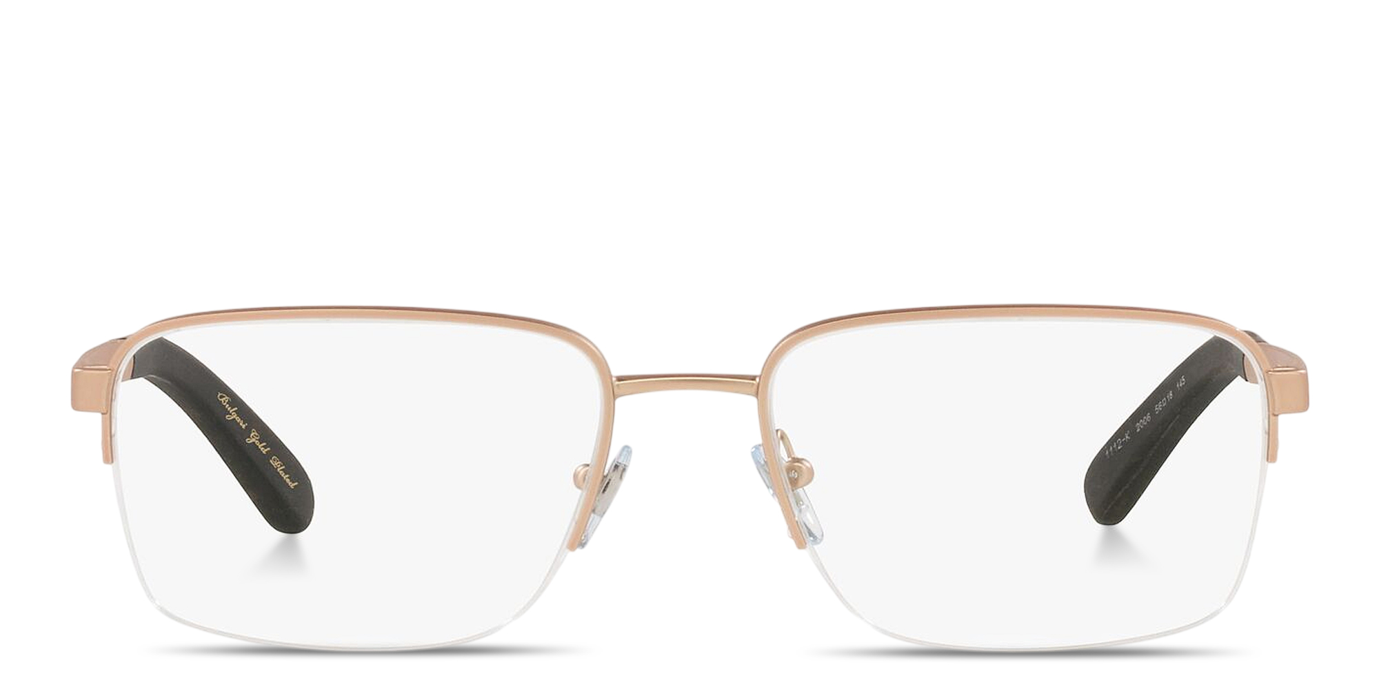 Wide Half-Rim Rectangle Eyeglasses